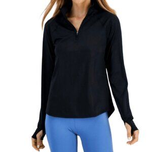 Id Ideology Women's Quarter-Zip Jacket, Black Size Small